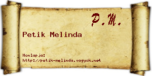 Petik Melinda névjegykártya