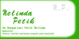 melinda petik business card
